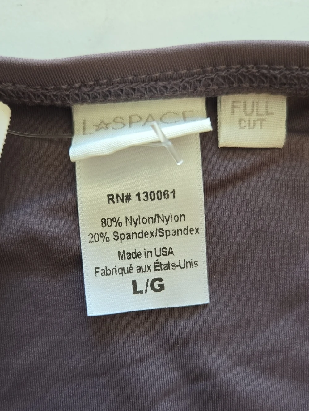 L Space Sensual Solids Estella Classic Hipster Bottom Swimsuit Brown Size L NWT